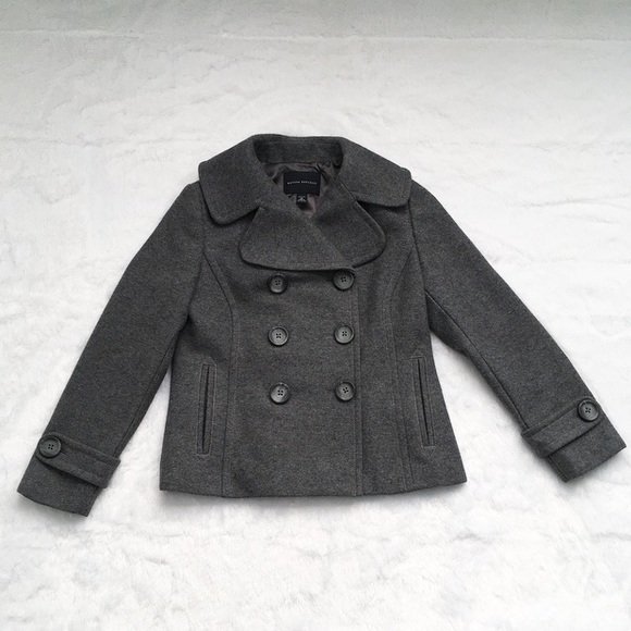 Like New Banana Republic Gray Pea Coat - Picture 1 of 8
